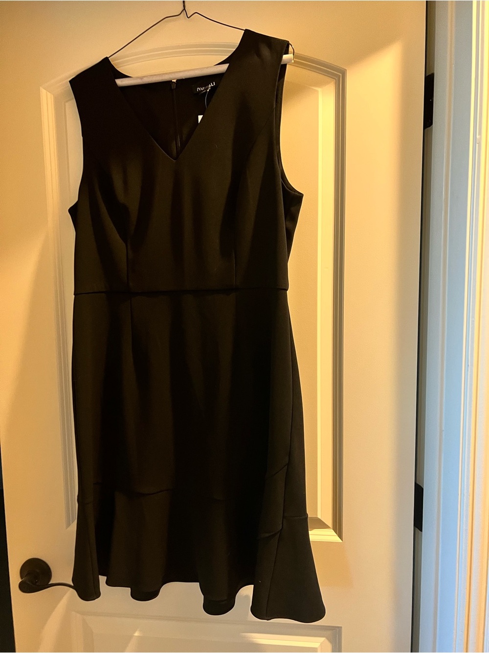 Little Black Dress Sleeveless V-Neck Midi with Flounce Bottom